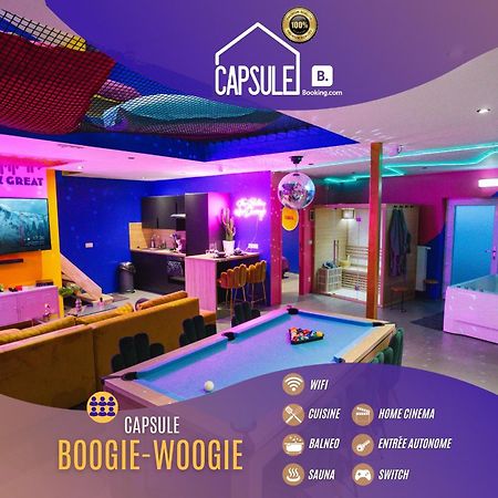 Capsule Boogie-Woogie - Jacuzzi - Sauna - Billard - Jeux - Ecran Geant - Filet Suspendu - Netflix La Louvière Dış mekan fotoğraf